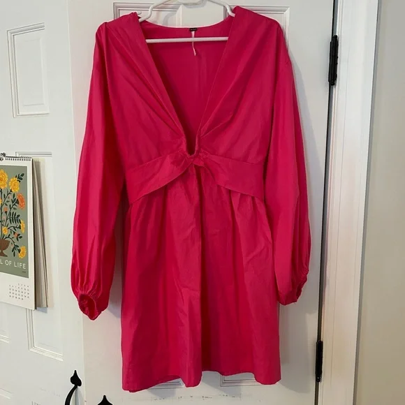 Free People | Dresses | Free People Hot Pink Dress | Poshmark